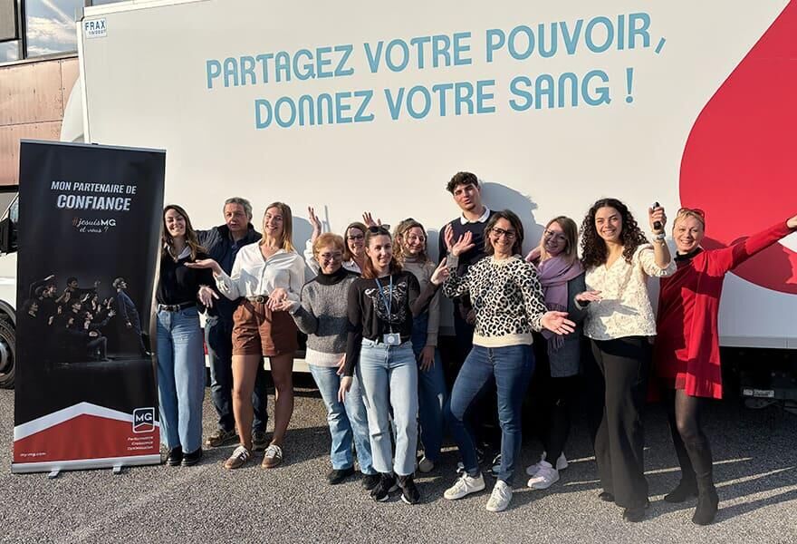 Engagement des équipes MG lors d’une collecte de don du sang.